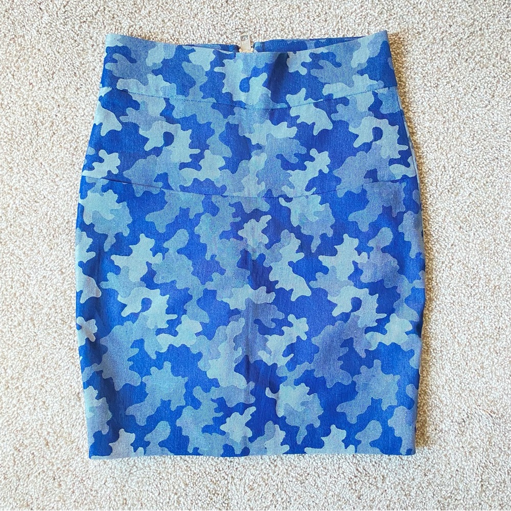 DANIELA CORTE Blue Camouflage Women's Skirt Sz:S